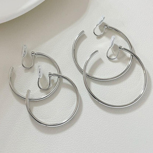 2024 New Style Simple Ring Mosquito Incense Plate Ear Clip Without Ear Holes Women's Simple Atmospheric Commuter All-match High-end Ear Fashion