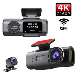 Трансграничный 2-дюймовый передний 4K задний 1080P WIFI передний и задний двойной объектив HD видеорегистратор 4k dash cam
