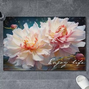 Three-dimensional Flower Diatom Mud Mat New Toilet Absorbent Anti-bathroom Sliding Foot Mat Technology Cloth Carpet Washing