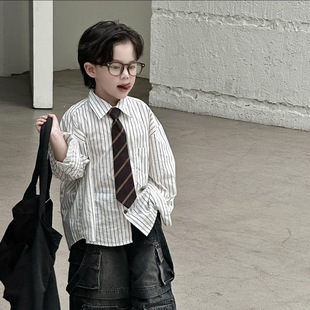 Boys' Spring Children's Wear Spring and Autumn 2025 New Maillard Sand Wash Fried Color Old Leather Coat
