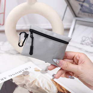 Canvas Coin Purse Women's Mini School Bag Hanging Bag Macaron Color Ultra Light Card Coin Card Bag Short Wallet