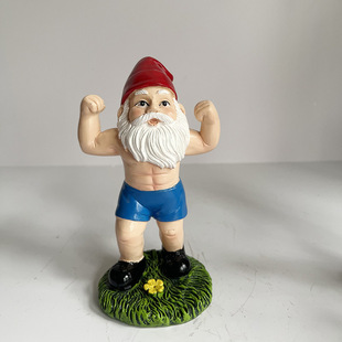 Cross-border fun exercise garden dwarf statue outdoor indoor fun fitness dwarf tree pile crafts ornaments