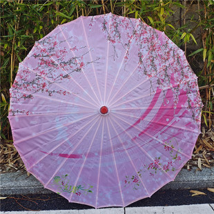 Classical Hanfu oil paper umbrella indoor and outdoor ceiling decoration silk umbrella dance props umbrella cheongsam catwalk printing umbrella