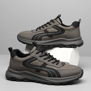 Men's shoes soft bottom leather shoes men's Korean version of sports casual shoes young men's travel shoes dad shoes tide a generation of hair