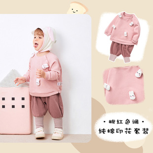 Wholesale children's clothing infant long sleeve suit tombara 2023 Spring and Autumn Winter boys and girls baby two-piece pure cotton