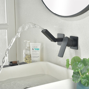 Factory Direct supply hidden wall concealed basin faucet embedded wall bathroom bathroom light luxury hot and cold faucet