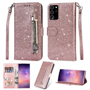 Applicable to Samsung note20 glitter zipper lanyard mobile phone leather case A21s wallet protective case multifunctional card holder