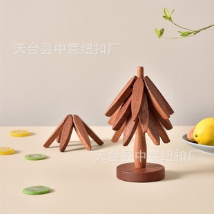 Wooden One Tree Heat Insulation Mat Dining Table Mat Creative Household Hot-preventing Pot Mat Coaster Wooden Ornaments Bowl Mat