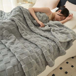 New Taff Velvet Waffle Velvet Multifunctional Blanket Gauke-Grey