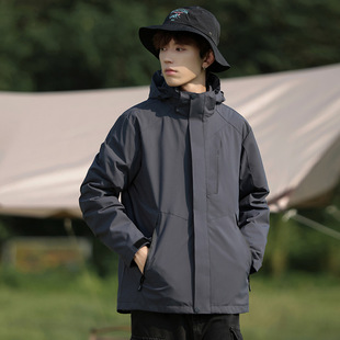 Explosive Stitching Water-repellent Rush Clothes Single Spring and Autumn Couples Jacket Windproof Waterproof Hooded Jacket Jacket for Men and Women