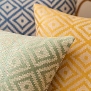 Nordic double-sided diamond jacquard pillow light luxury solid color home living room bedroom study atmosphere decorative pillow cushion