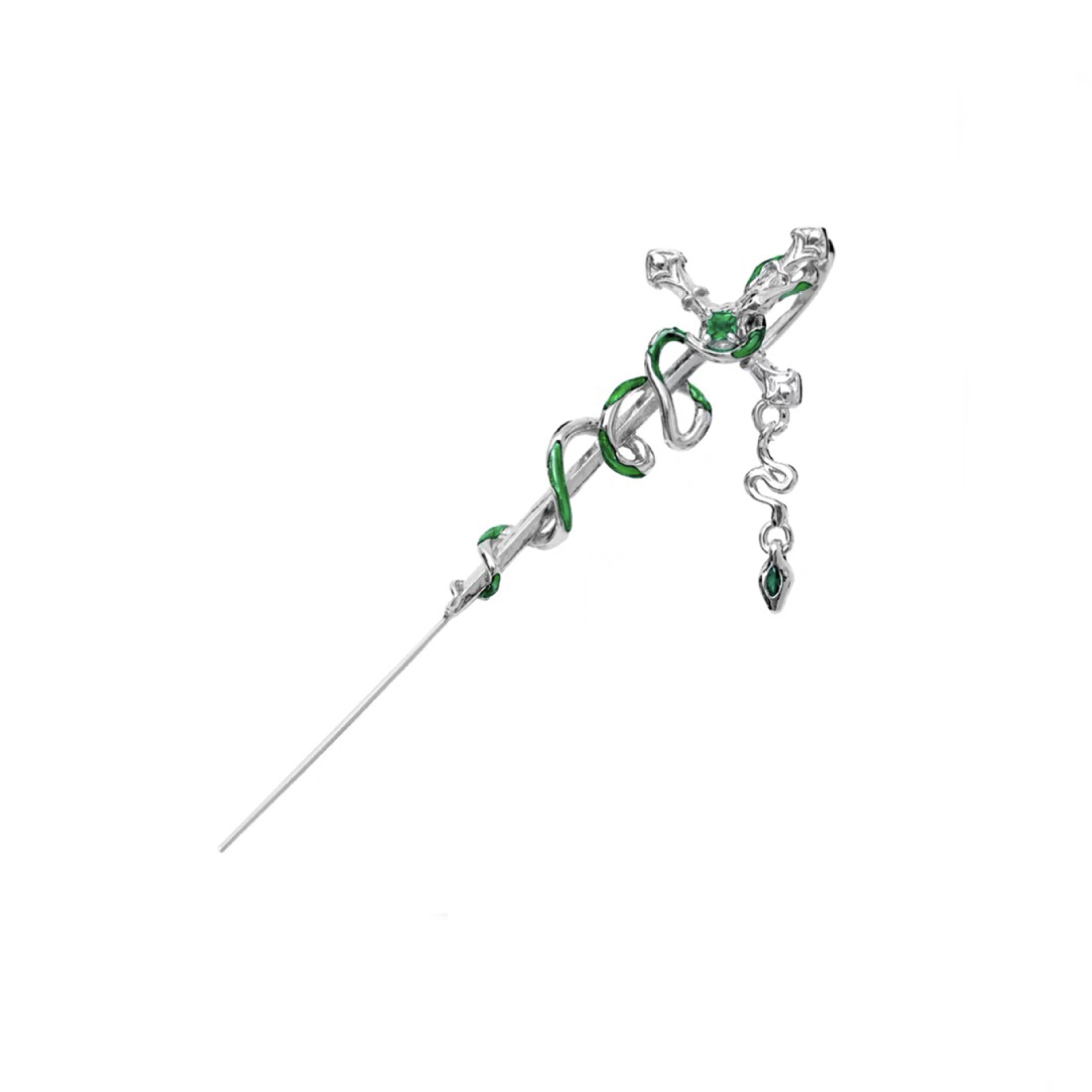 Mo Ge Dark Style Snake Wrapped Ear Cuff Slytherin Snake House Piercing Earrings Exaggerated Punk Ear Studs Ear Accessories
