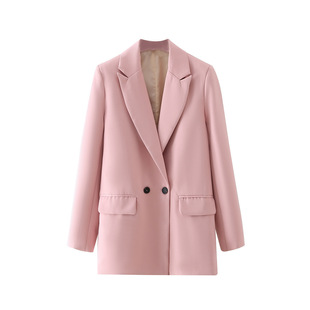 2024 Cross-border European and American-style Women's Jacket Coat Spring and Autumn Classic Slim-fit All-match Fashionable Two-button 23-color Suit