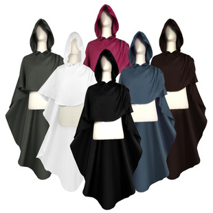 Medieval Knights Cloak cos Halloween Party cosplay Long Hooded Cloak