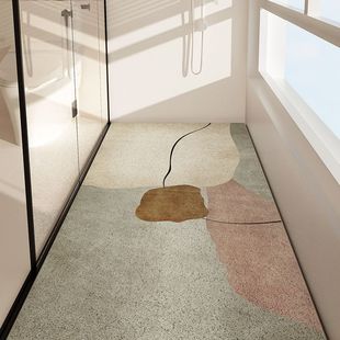 Silky Wind Bathroom Silk Ring Floor Mat Toilet Non-Slip Dirty-Resistant Foot Mat Household Shower Water Seepage Cuttable Floor Mat