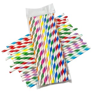 25 Pack 6*197MM Bulk Cold and Hot Drinks Disposable Environmentally Friendly Paper Straw Bar Juice Bar Cross-border Agency