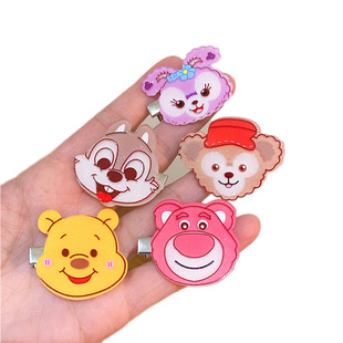 Acrylic cartoon children's hairpin girl heart clip hair accessories cute hairpin wholesale baby headdress clip Yiwu