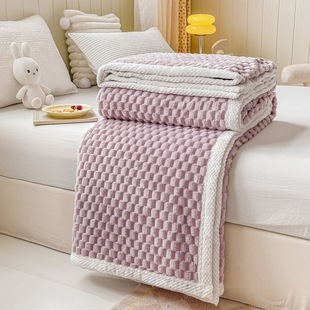 Winter thickened milk fleece sheets flannel coral fleece blanket is fleece-lined shawl nap sofa blanket wholesale