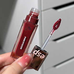Pinkyfocus Translucent Small Square Tube Mirror Lip Glaze Long-Lasting Moisturizing Not Easy to Stick to the Cup Whitening Lipstick Lip Gloss