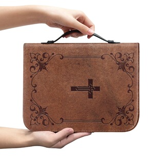 Amazon Foreign Trade Cross-border Leather Cross Design Printed Fashion Books Scripture Bag Student Travel Storage Bag