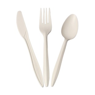 Disposable Corn Starch Knife, Fork and Spoon Separate Western Food Moon Cake Knife Plastic Fruit Fork Dessert Trial Spoon