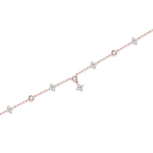 S925 Sterling Silver Zircon Four-leaf Clover Bracelet for Women French High-end Star Brilliant Five-flower Bracelet Cross-border Bracelet for Women
