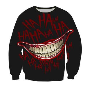 Cross-border Europe and the United States hot new skull 3D printing sweater fashion men's leisure sports sweater factory direct sales
