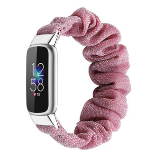 Suitable for Fitbit Luxe smart watch wristband polyester multicolor printed strap elastic wreath hair ring
