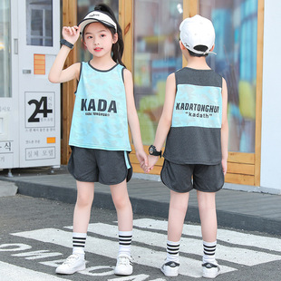 Children's Sports Vest Set Children's Clothing Summer Summer Thin Mesh Basketball Clothing Training Clothing Girls Boys New Style