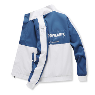 2022 new fashion jacket men's color block jacket baseball uniform running coat foreign trade collar coat men