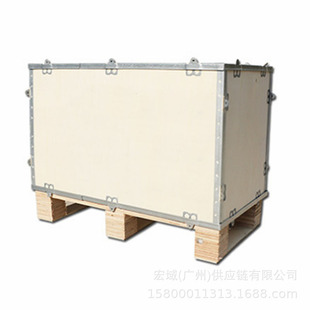 Fumigation Free Wooden Box Plywood Steel Belt Edge Logistics Machinery Packaging Wooden Box