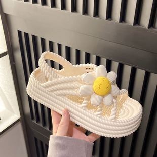 Flower Sandals for Women with Skirts, 2024 New Fashionable Breathable Platform Soles