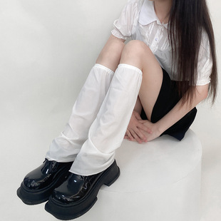 Spring and Summer vertical stripes draping cold sun protection socks Jk Japanese black white wide leg calf socks all-match mid-calf socks