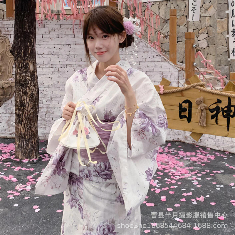 New Improved Japanese-Style Kimono for Photography, Traditional Photo Shoots, Divine Girl Yukata, Japanese-Style Dress