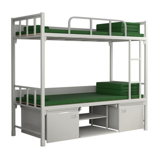 standard camp 14 high and low bunk iron bed bunk bed with lock dormitory interior cabinet standard study table and chair