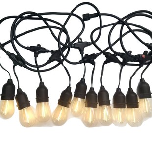 Outdoor Highlight Camping Atmosphere Light String Waterproof S14 Tungsten Lamp Canopy Tent Balcony Solar Courtyard Decoration