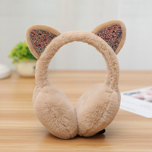 Thickened Winter New Plush Women's Folding Cat Earmuffs Cute Girls Party Warm Ear Warming Ear Cover Ear Protection Ear Bag