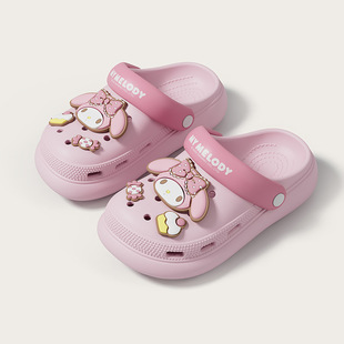 Sanrio Children's Slippers Girls' Sandals Summer Home Non-Slip Beach Shoes Outer Wear Girls' Kulomi Hole Shoes