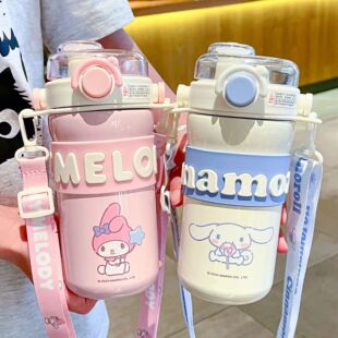 Sanrio двойной напиток большой емкости Yugui собака термос чашка новая девушка соломка чашка студенты выходят на портативный чайник