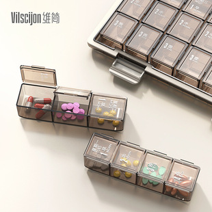 Medicine Box Medicine Sub-packing Box Portable 2128 Three-division Early, Middle and Late Medicine Tablet Sub-medicine Reminder for the Elderly