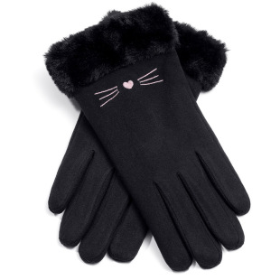 New autumn and winter gloves warm knitted gloves cute touch screen split finger double layer fleece-lined thickened cold-proof gloves for women