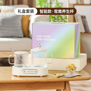 Household Stew Boiling Integrated Health Pot Multifunctional Small Boiling Teapot Office One Person Full Glass Thermal Insulation Flower Teapot