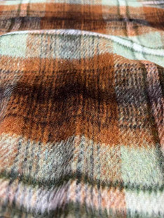 Wool Woolen Velvet Spot Brushed Large Plaid Outwear Clothing/shoes and Hats/lags Fabric Shaoxing Supply