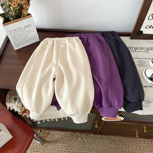[in stock] QK245755 Children's Cashmere Pants 2024 Fall/Winter New Children's Casual Pants Baby Cashmere Pants