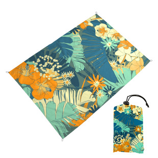 2024 Summer New Factory Outdoor Camping Waterproof Beach Mat Portable Folding Polyester Picnic Mat Moisture-proof