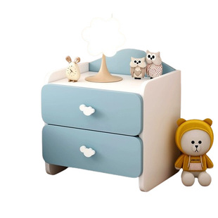 Bedside Table Simple Modern Bedroom Household Small Cute Children's Fun Storage Rack Internet Celebrity New Style Cream Style Bedside Cabinet