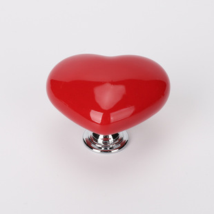 Color heart-shaped ceramic handle modern minimalist wardrobe drawer cabinet door Chinese single hole furniture hardware handle