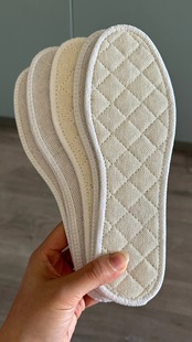Mugwort Cotton and Linen Deodorant Insoles for Men and Women Sweat Absorbing Breathable Soft Refreshing Bacteriostatic Thickened Four Seasons Insoles