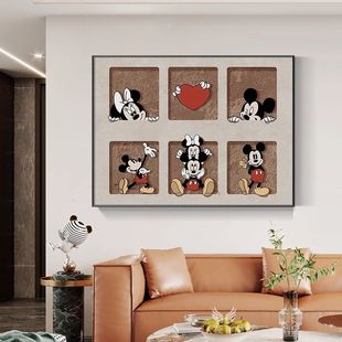 Mickey meter box decorative painting black and white restaurant distribution box switch switch switch box shielding hanging picture weak box painting ugly