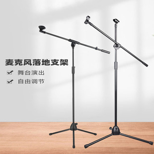 Microphone Stand Live Broadcast Karaoke Recording Floor Microphone Lift Stand Stage Performance Vertical Microphone Stand Tripod